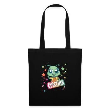 CRISTINA - Beautiful girl name with cute alien - Tote Bag - black - Front