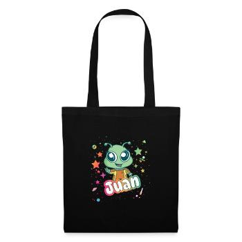 JUAN - Beautiful boy name with cute alien - Tote Bag - black - Front