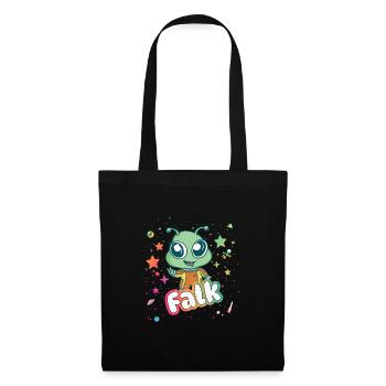 FALK - Beautiful boy name with cute alien - Tote Bag - black - Front