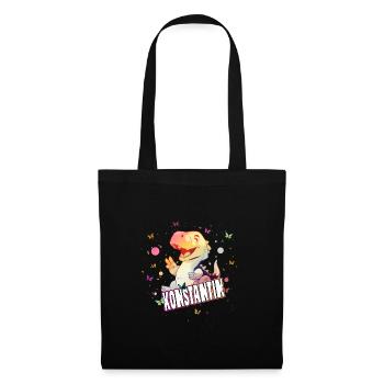 KONSTANTIN - Beautiful boy name with cute DINO - Tote Bag - black - Front