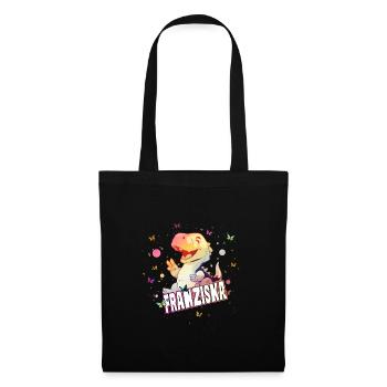 FRANZISKA - Beautiful GIRL name with cute DINO - Tote Bag - black - Front
