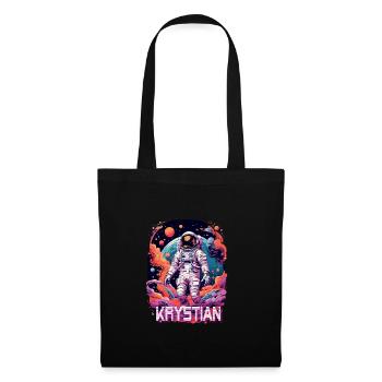 KRYSTIAN - Beau nom de garçon et astronaute cool - Sac en tissu - noir - Devant