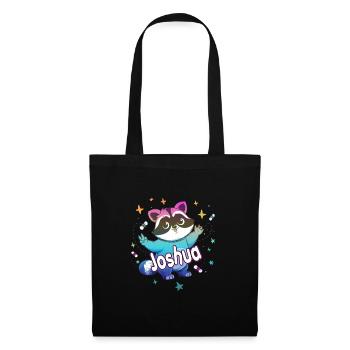 JOSHUA - Beautiful boy name with cute raccoon - Tote Bag - black - Front
