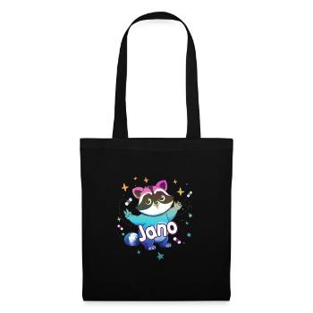JANO - Beautiful boy name with cute raccoon - Tote Bag - black - Front