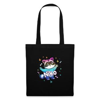 NIKO - Beautiful boy name with cute raccoon - Tote Bag - black - Front