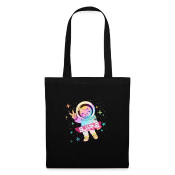 BJARNE - Beau nom de garçon avec astronaute mignon - Sac en tissu - noir - Devant