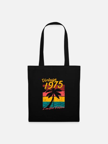 Vintage 1975 Retro Geburtstag 45 Jahre Geschenk - Stoffbeutel - Schwarz