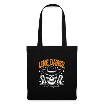 Line Dance Skull with Stetson and Boots and Lasso - Tote Bag - black - Front