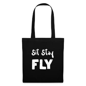 Sit Stay Fly - Dogs - Stoffbeutel - Schwarz - Vorne
