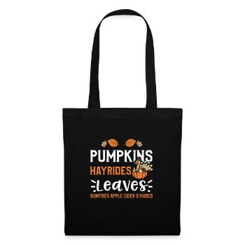 Pumpkins Hayrides Leaves Bonfire... - Tote Bag - black - Front