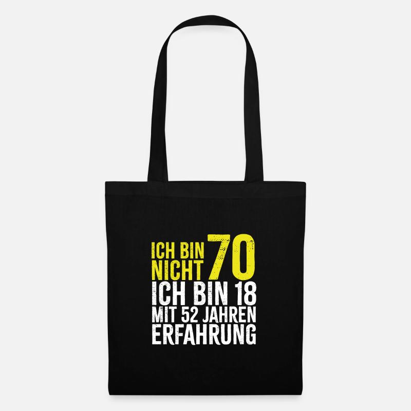 Ich bin nicht 70 - Stoffbeutel - Schwarz
