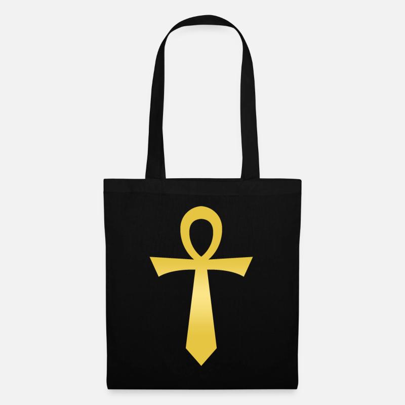 Ankh Zeichen - Ägypten - Ankh Symbol - Stoffbeutel - Schwarz
