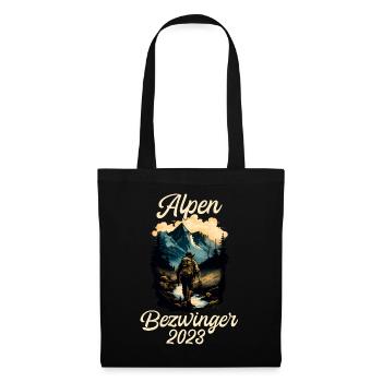 Alpenbezwinger 2023 Alpenüberquerung Finisher - Stoffbeutel - Schwarz - Vorne