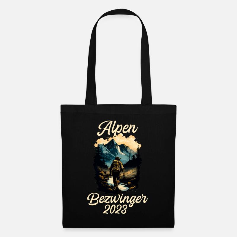 Alpenbezwinger 2023 Alpenüberquerung Finisher - Stoffbeutel - Schwarz