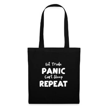 Manger Trade Panique Ne peut pas dormir Répéter - Sac en tissu - noir - Devant