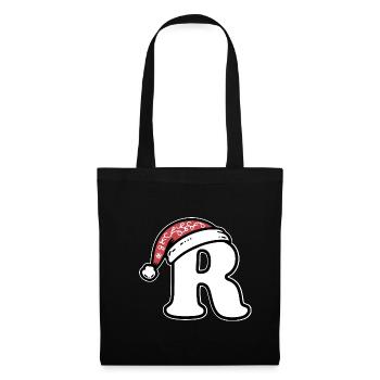 Buchstabe R mit Weihnachtsmütze - Stoffbeutel - Schwarz - Vorne
