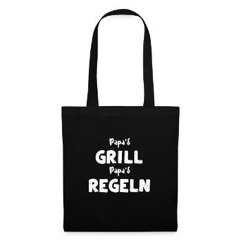 Papa's Grill Papa's Regeln - BBQ - Stoffbeutel - Schwarz - Vorne