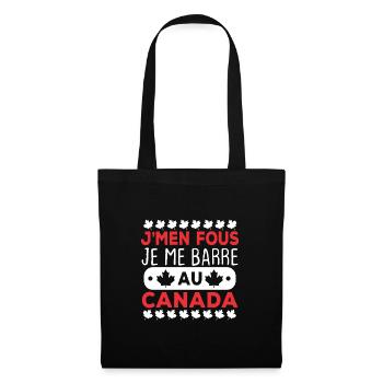J'men fous je me barre au canada - Sac en tissu - noir - Devant