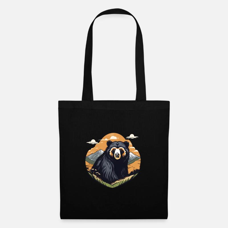 Brillenbär - Stoffbeutel - Schwarz