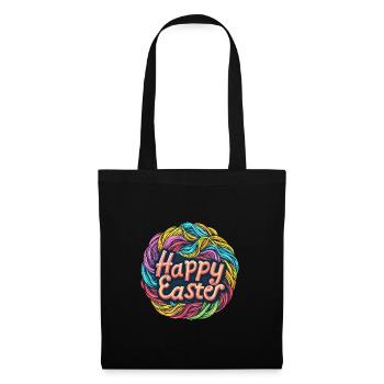 Frohe Ostern Bunte Eierjagd Osterkorb für Kinder - Stoffbeutel - Schwarz - Vorne