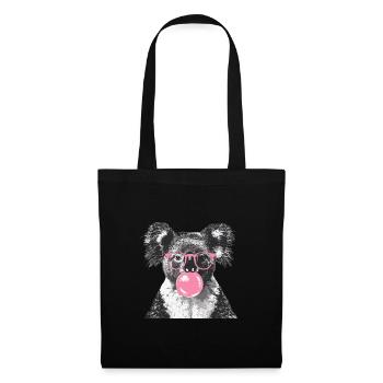 Koala mit Sonnenbrille Bubblegum für einen - Stoffbeutel - Schwarz - Vorne