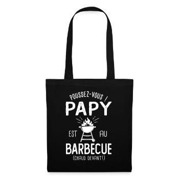 Papy est au barbecue humour papi grand père BBQ - Sac en tissu - noir - Devant