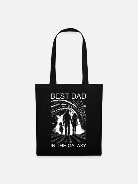 Vater Tochter Papa Töchter Best Dad in the galaxy - Stoffbeutel - Schwarz
