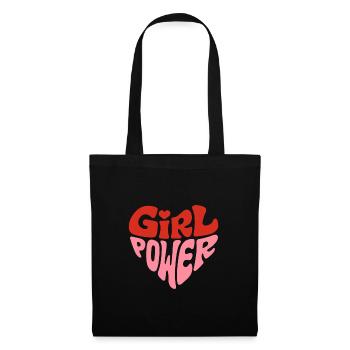 Féministe Girl Power Heart Design - Sac en tissu - noir - Devant