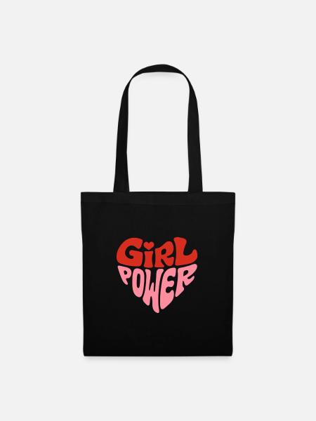 Feminist Girl Power Herz Design - Stoffbeutel - Schwarz