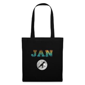 JAN - Beautiful boy name with dinosaur - Tote Bag - black - Front