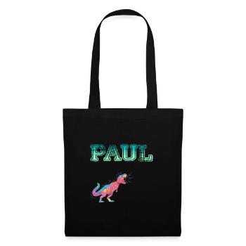 PAUL - Beautiful boy name with dinosaur - Tote Bag - black - Front