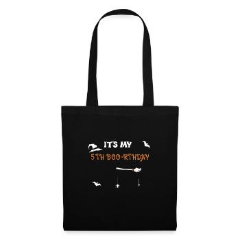 C’est mon 5ème Boo-rthday - Halloween - Sac en tissu - noir - Devant