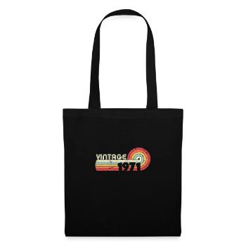 1971 Vintage Print, Geburtstagsgeschenk Tee. Retro - Stoffbeutel - Schwarz - Vorne