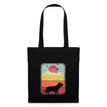 Graphique Basset Hound. Conception de style rétro - Sac en tissu - noir - Devant