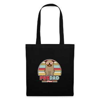 Pug Dad Graphic. Retro Style Design - Tote Bag - black - Front