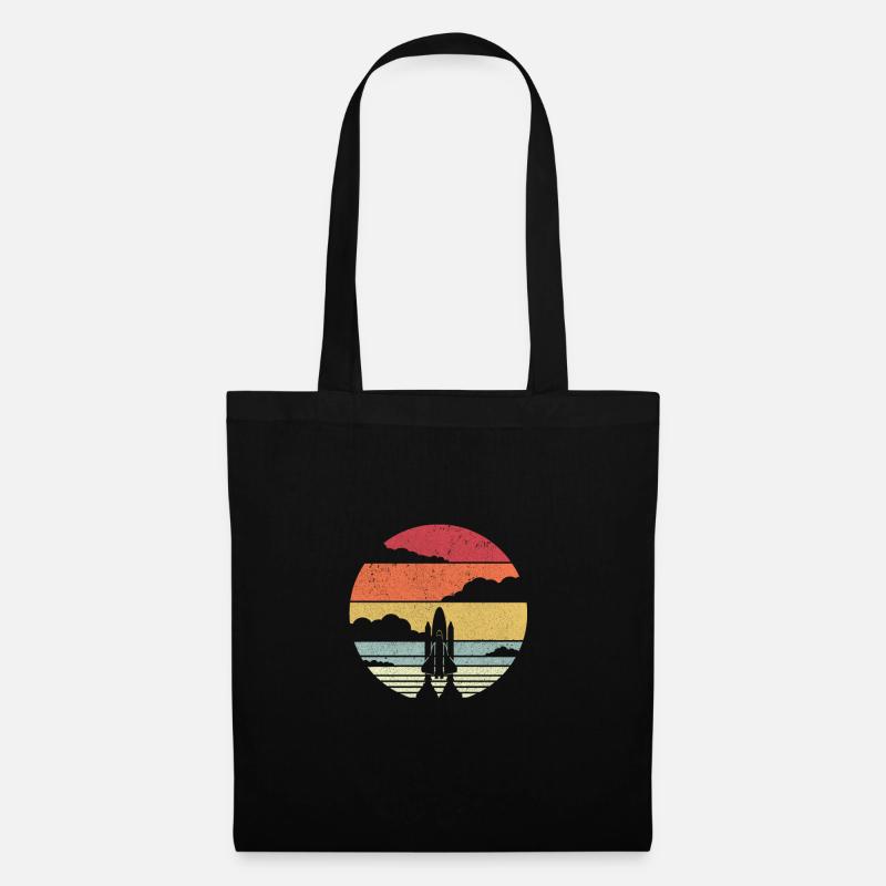 Space Shuttle Design. Retro Style Rocket Launch - Tote Bag - black