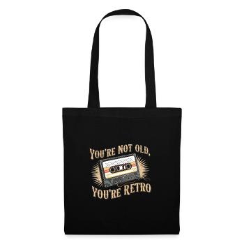 You're Not Old You're Retro Classic Cassette Tape - Stoffbeutel - Schwarz - Vorne