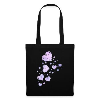 coeurs de peinture - Sac en tissu - noir - Devant