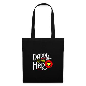 Papa est mon fils de pompier héros fille - Sac en tissu - noir - Devant