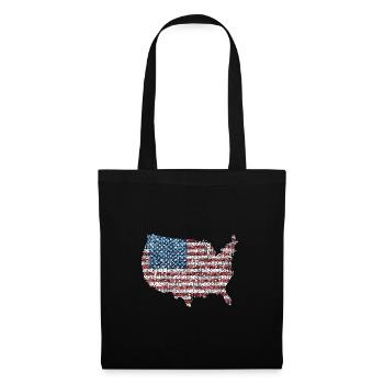 Patriotisches Puzzle Flagge Amerikanischer Stolz - Stoffbeutel - Schwarz - Vorne