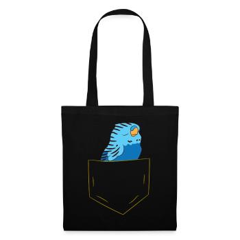 Perruche - Dans la poche poitrine / poche de chemise - Sac en tissu - noir - Devant