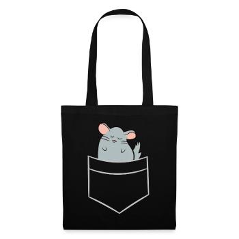 Chinchilla - Dans la poche poitrine / poche chemise - Sac en tissu - noir - Devant