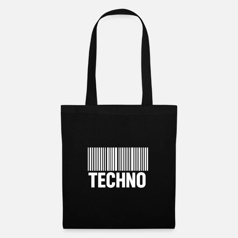Techno Barcode Pattern - Tote Bag - black