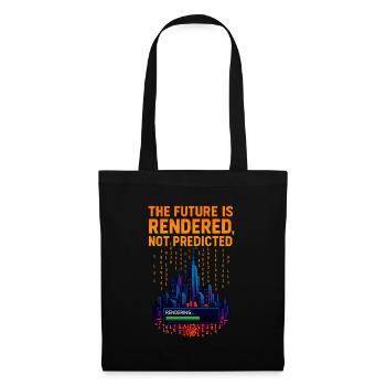 The Future Is Rendered – Cyber City Glitch Shirt - Stoffbeutel - Schwarz - Vorne