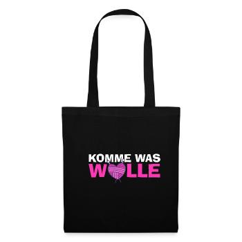 Komme Was Wolle Ich Schaf Das Baumwolle Bauer - Stoffbeutel - Schwarz - Vorne