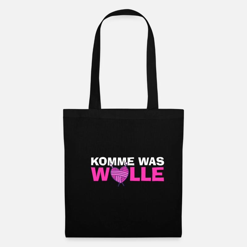 Komme Was Wolle Ich Schaf Das Baumwolle Bauer - Stoffbeutel - Schwarz