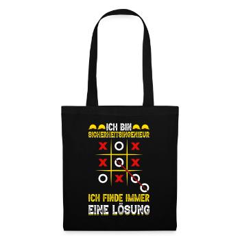 Lustiges Geschenk Sicherheitsingenieur - Stoffbeutel - Schwarz - Vorne