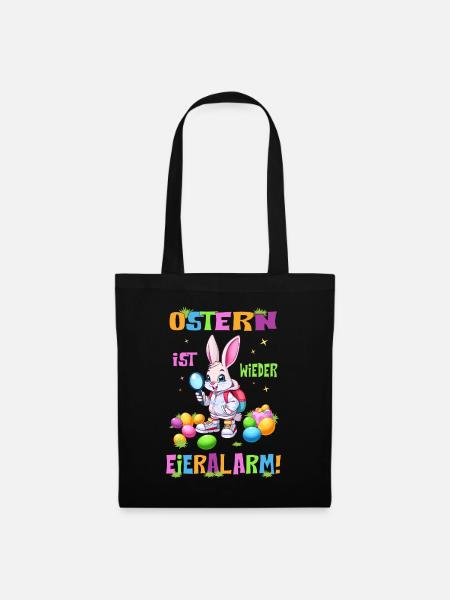 Ostern, Eieralarm - Stoffbeutel - Schwarz