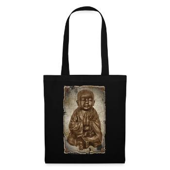 Buddhistischer Mönch - antique style - Stoffbeutel - Schwarz - Vorne
