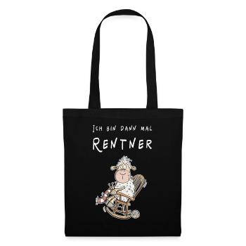 Ich Bin Dann Mal Rentner Schaf Funmotiv - Stoffbeutel - Schwarz - Vorne